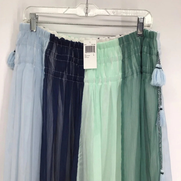 Neiman Marcus Women’s Blue Green A-Line Maxi High Rise Boho Skirt NWT Size L - Picture 3 of 7